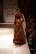 Model walk the ramp for Anju Modi at Lakme Fashion Week Winter Festive 2014 Day 2 on 20th Aug 2014
